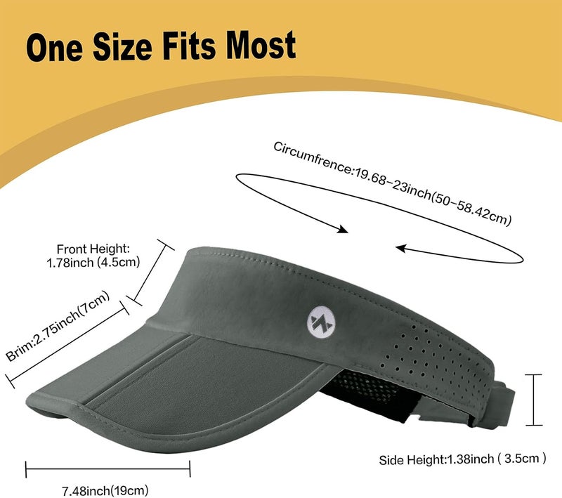 Wander Sports Sun Visor Hats Adjustable Running Golf Tennis Mesh Folding Cap for Women Men - Image 3